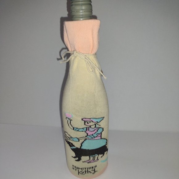 Bottle Cover -Dog Mother- 3.50" x 11.25" Fits 750mL to 1.5L- Pink & Yellow - PBK - Picture 6 of 7